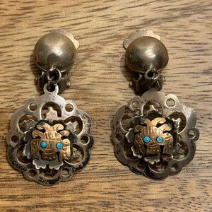 Vintage Graziella Laffi Sterling Silver q18k Gold and Earrings